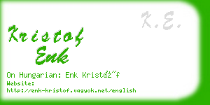 kristof enk business card
